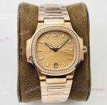 PFF Factory Patek Philippe Ladies-Nautilus Swiss 9015 Watch Rose Gold Dial Diamond